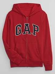 Gap Red Logo Fleece-Lined Zip Up Hoodie - Image 3 of 3