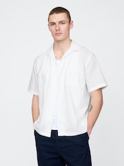 Gap White Linen-Cotton Short Sleeve Shirt - Image 1 of 5
