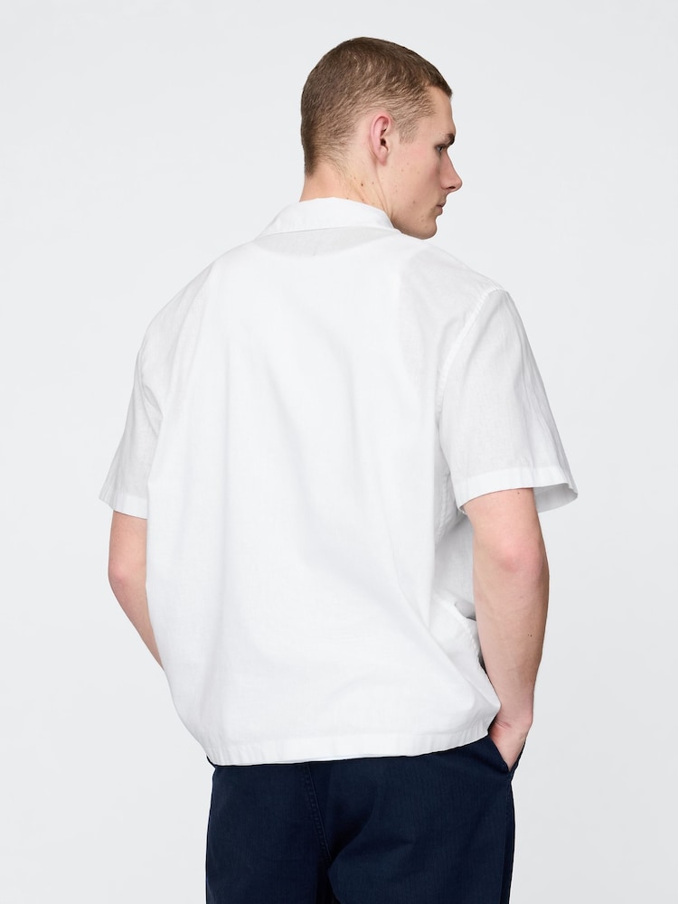 Gap White Linen-Cotton Short Sleeve Shirt - Image 2 of 5