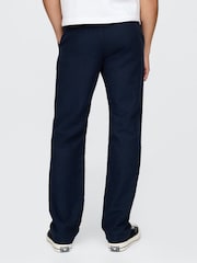 Gap Navy Blue Straight Fit Linen-Cotton Chino Trousers - Image 2 of 5