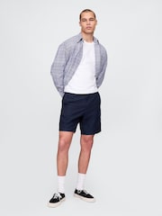 Gap Navy Blue 8"" Linen-Cotton Chino Shorts - Image 4 of 5