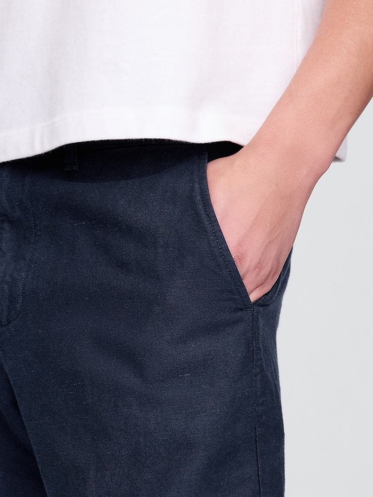 Gap Navy Blue 8"" Linen-Cotton Chino Shorts - Image 5 of 5