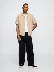 Gap Beige Linen-Cotton Short Sleeve Shirt - Image 3 of 5