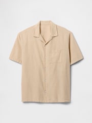 Gap Beige Linen-Cotton Short Sleeve Shirt - Image 4 of 5