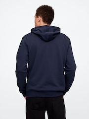 Gap Navy Blue Union Jack Logo Fleece-Lined Hoodie - Image 2 of 5