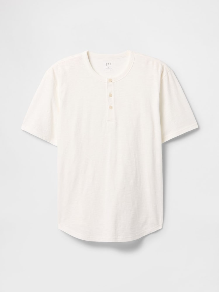 Gap White Short Sleeve Henley T-Shirt - Image 5 of 5 Gap White Short Sleeve Henley T-Shirt - Image 5 of 5