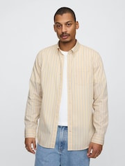 Gap Yellow Stripe Organic Cotton Poplin Classic Shirt - Image 1 of 5