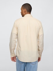 Gap Yellow Stripe Organic Cotton Poplin Classic Shirt - Image 2 of 5