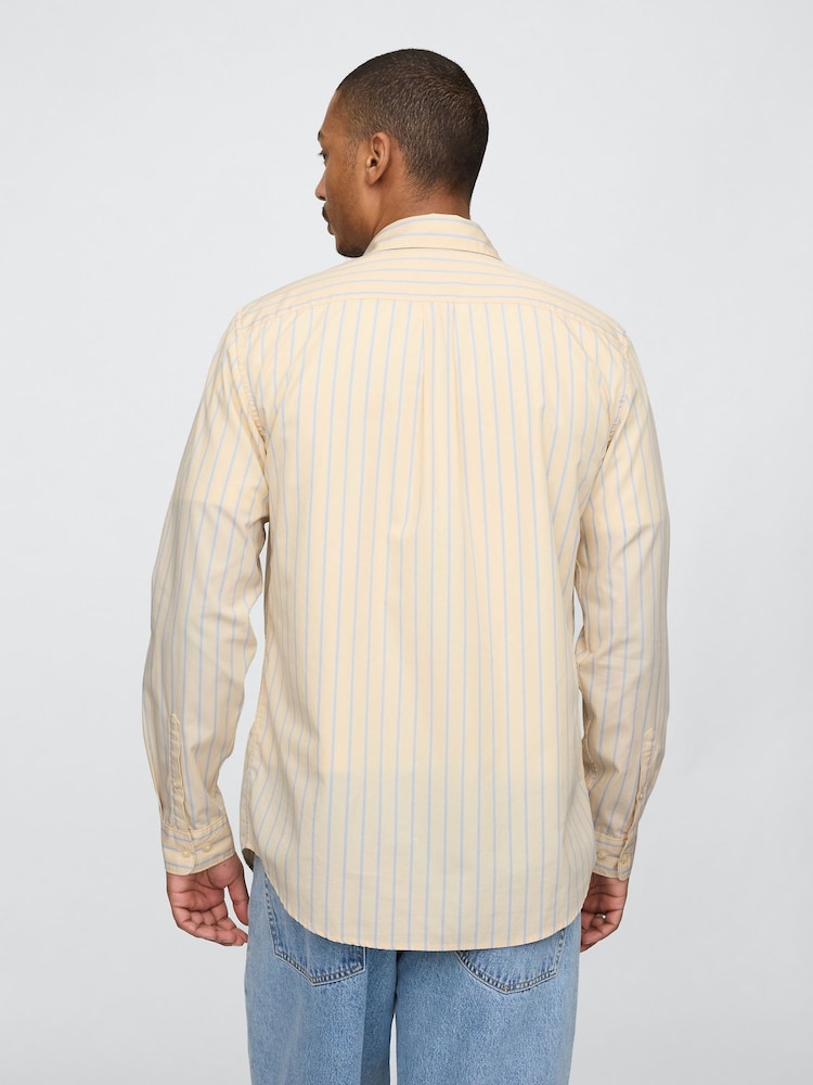 Gap Yellow Stripe Organic Cotton Poplin Classic Shirt - Image 2 of 5