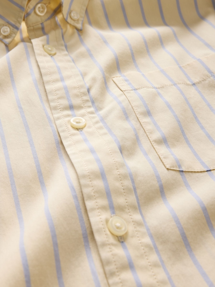 Gap Yellow Stripe Organic Cotton Poplin Classic Shirt - Image 5 of 5