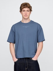 Gap Navy Blue Oversized Athletic Logo T-Shirt - Image 1 of 5