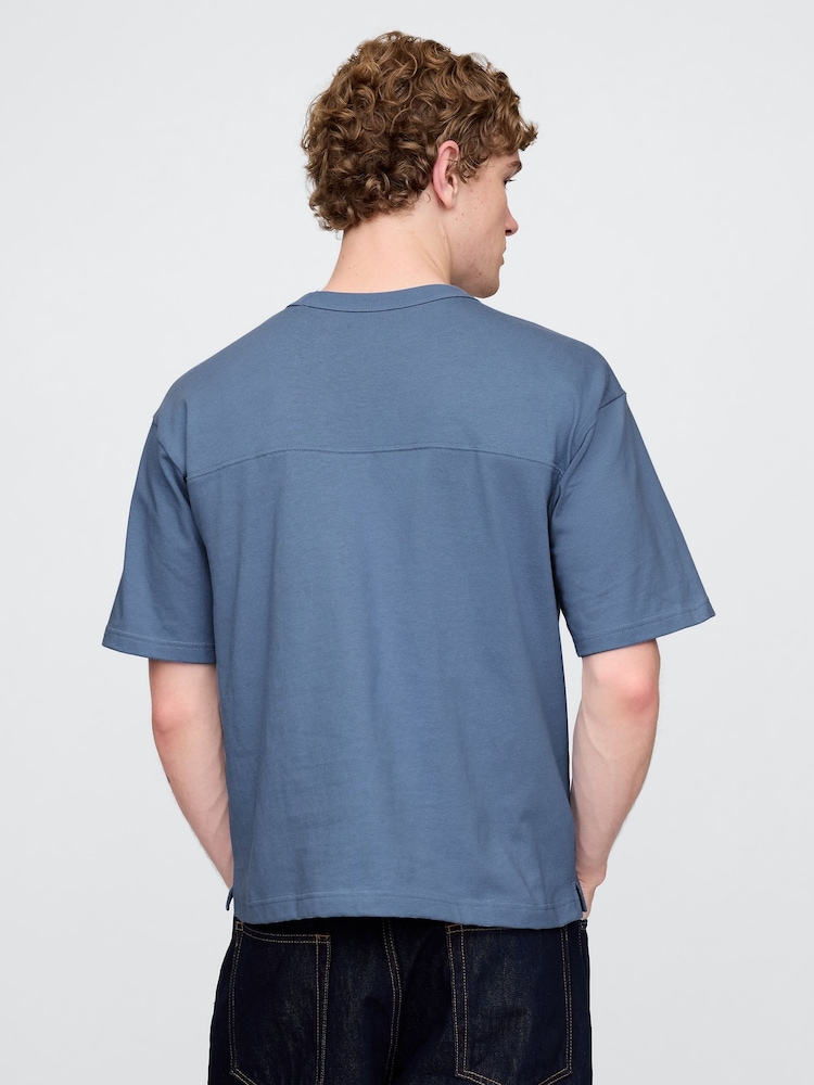 Gap Navy Blue Oversized Athletic Logo T-Shirt - Image 2 of 5