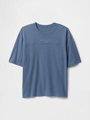 Gap Navy Blue Oversized Athletic Logo T-Shirt - Image 4 of 5