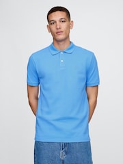 Gap Blue Logo Pique Polo Shirt - Image 1 of 5
