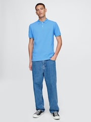 Gap Blue Logo Pique Polo Shirt - Image 3 of 5