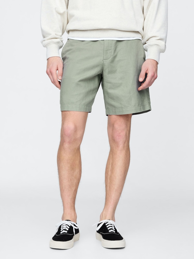 Groen - Gap 8"" Linnen-katoenen chino shorts - Image 1 of 5