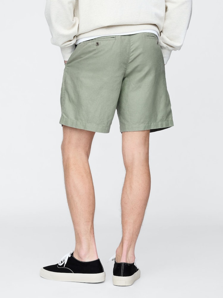 Groen - Gap 8"" Linnen-katoenen chino shorts - Image 2 of 5