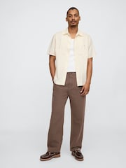 Gap Brown Linen-Cotton 90s Loose Pleated Chinos - Image 3 of 5