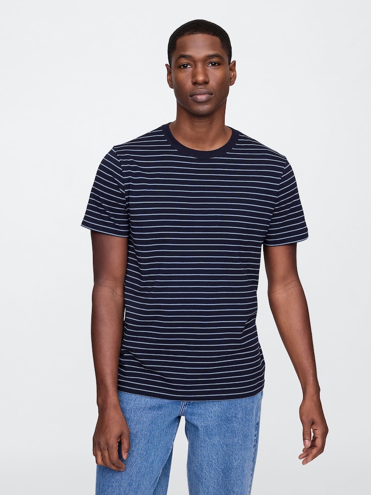 Gestreift, Blau - Gap Everyday Soft T-Shirt mit Rundhalsausschnitt - Bild 1 von 5
