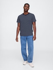 Gestreift, Blau - Gap Everyday Soft T-Shirt mit Rundhalsausschnitt - Bild 3 von 5