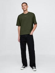Gap Khaki Green Oversized Athletic Logo T-Shirt - Image 3 of 5
