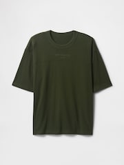 Gap Khaki Green Oversized Athletic Logo T-Shirt - Image 4 of 5