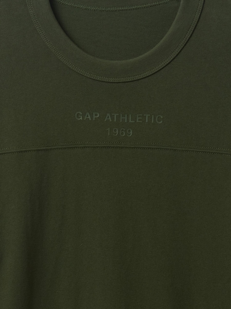 Gap Khaki Green Oversized Athletic Logo T-Shirt - Image 5 of 5 Gap Khaki Green Oversized Athletic Logo T-Shirt - Image 5 of 5