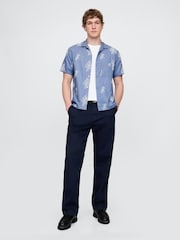 Gap Blue Linen-Cotton Short Sleeve Shirt - Image 3 of 5