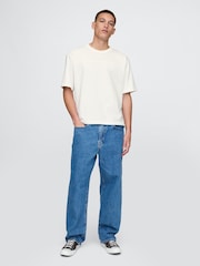 Gap Cream Oversized Athletic Logo T-Shirt - Image 3 of 5