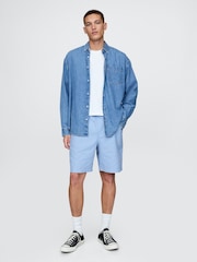 Gap Blue 9"" Linen-Cotton Easy Chino Shorts - Image 5 of 5