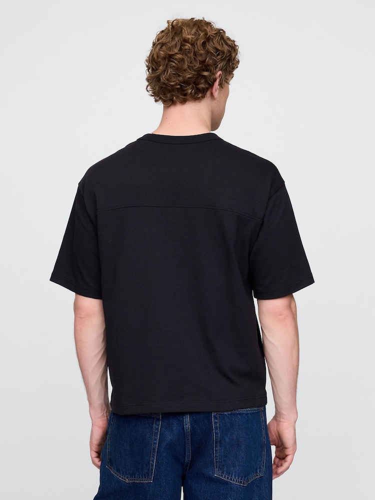 Gap Black Oversized Athletic Logo T-Shirt - Image 2 of 5
