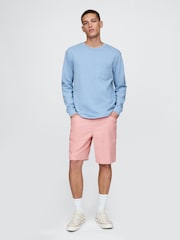 Розовый - Шорты чинос из смеси хлопка и льна Gap 9"" - Изображение 4 из 5