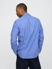 Gap Blue Stripe Organic Cotton Poplin Classic Shirt - Image 2 of 5