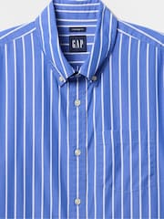 Gap Blue Stripe Organic Cotton Poplin Classic Shirt - Image 5 of 5