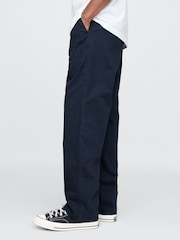 Gap Navy Blue 90s Loose Herringbone Chino Trousers - Image 3 of 5