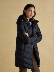 Moorsdale Navy Mid Length Showerproof Padded Coat - Image 4 of 11