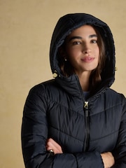 Moorsdale Navy Mid Length Showerproof Padded Coat - Image 5 of 11