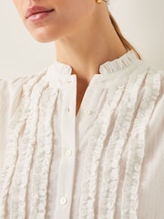 Monsoon Natural Chiara Frill 100% Cotton Blouse - Image 4 of 4