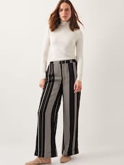 Monsoon Andi Stripe Wide Leg Trousers - Imagen 1 de 5
