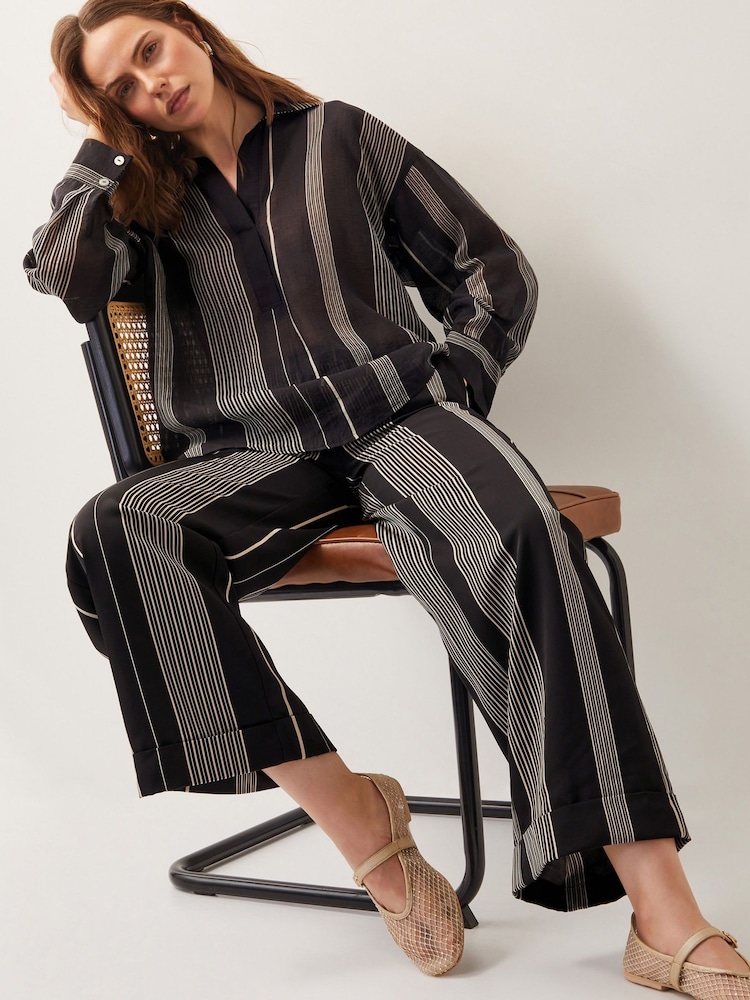 Monsoon Andi Stripe Wide Leg Trousers - Imagen 2 de 5