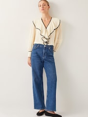 Monsoon Natural Lennox V-Neck Ruffle Blouse - Image 2 of 4