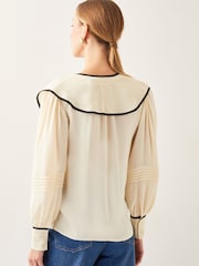 Monsoon Natural Lennox V-Neck Ruffle Blouse - Image 3 of 4