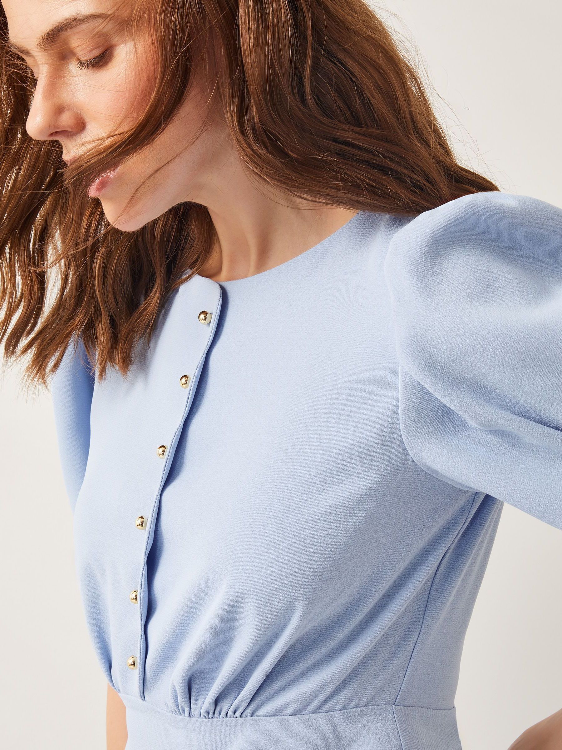 Buy Monsoon Blue Ruth Scallop Trim Midi Dress from the Next UK online shop