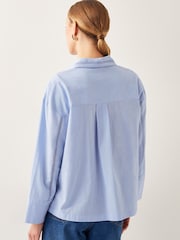 Monsoon Blue Lilah 100% Cotton Cropped Utility Shirt - Image 2 of 4