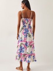Monsoon Natural Fiona Floral Print Bandeau Midi Dress - Image 2 of 4