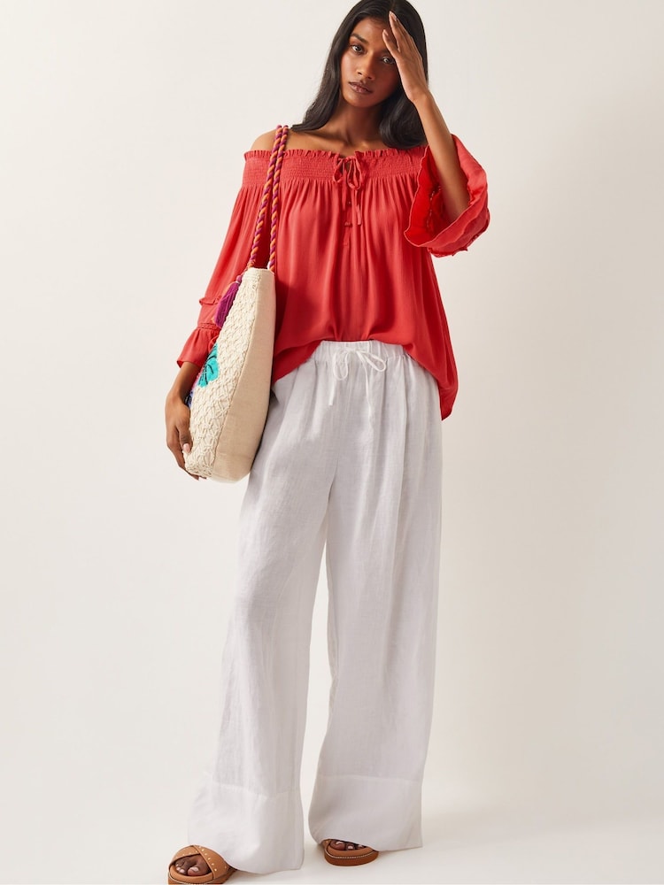 Monsoon Pink Ava Off The Shoulder Smock Top - Image 2 of 4