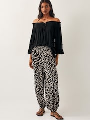 Monsoon Black Ava Off The Shoulder Smock Top - Image 3 of 4