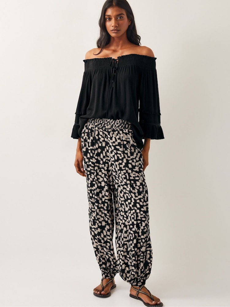 Monsoon Black Ava Off The Shoulder Smock Top - Image 3 of 4