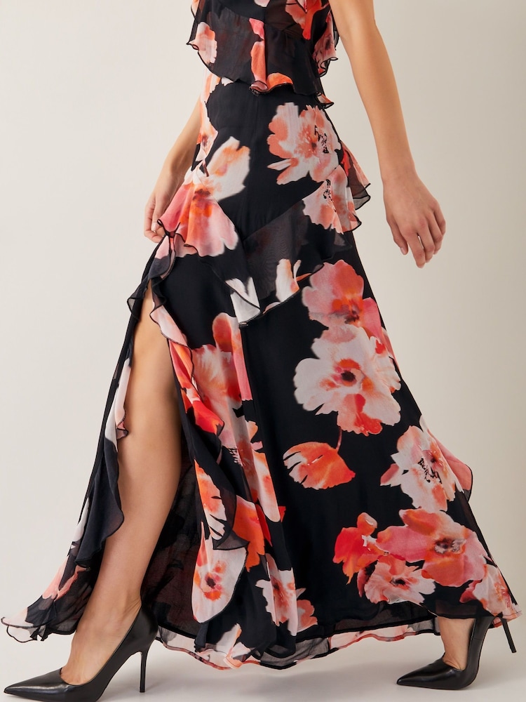 white christmas dresses Ruffle Pastel Floral Maxi Dress S main image 0