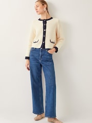 Monsoon Natural Nancy Smart Waffle Knit Cardigan - Image 2 of 4